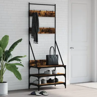 The Living Store Regal za oblačila s prostorom za čevlje dim. hrast 70x40x184 cm - Regal Za Oblačila