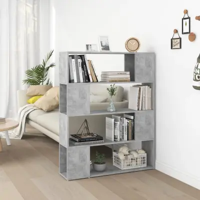 The Living Store Knjižna omara za razdelitev prostora betonsko siva 100x24x124cm - Knjižna Omara Za Razdelitev Prostora