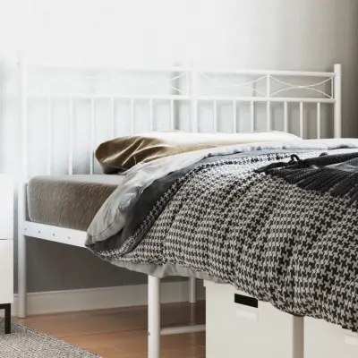 The Living Store Kovinsko vzglavje belo 160 cm - Vzglavje