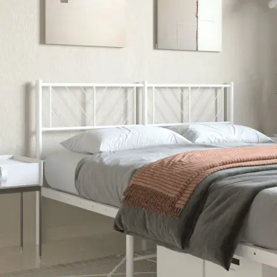 The Living Store Kovinsko vzglavje belo 135 cm - Vzglavje