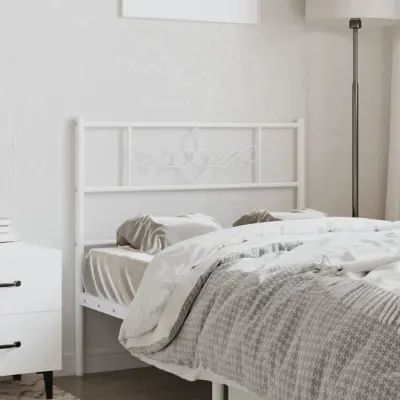The Living Store Kovinsko vzglavje belo 75 cm - Vzglavje