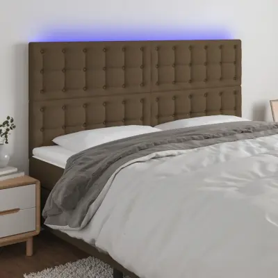 The Living Store LED posteljno vzglavje temno zeleno 160x5x118/128 cm blago - LED Vzglavje