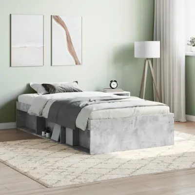 The Living Store Posteljni okvir betonsko siv 90x190 cm - Posteljni Okvir