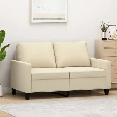 The Living Store Kavč dvosed krem 120 cm blago - Kavč Dvosed