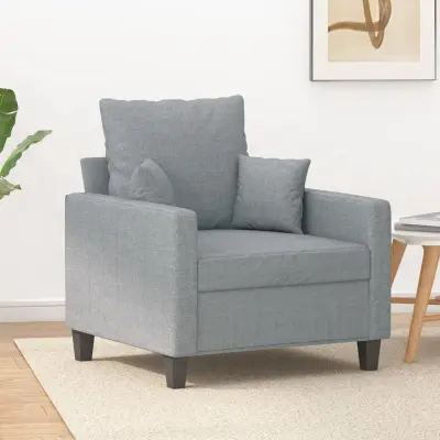 The Living Store Fotelj svetlo siv 60 cm blago - Fotelj