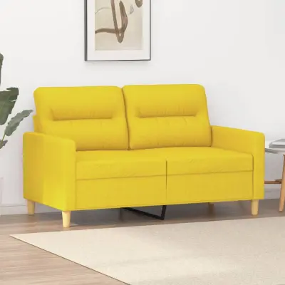 The Living Store Dvosed svetlo rumen 120 cm blago - Kavč Dvosed