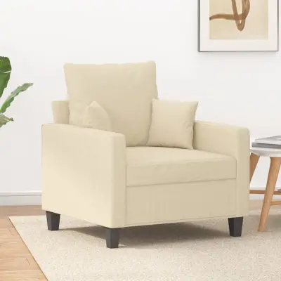 The Living Store Fotelj krem 60 cm blago - Fotelj