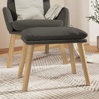 The Living Store Stolček za noge temno siv 45x29,5x35 cm žamet - Stolček Za Noge