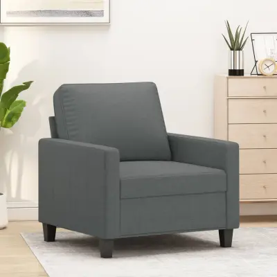 The Living Store Fotelj temno siv 60 cm blago - Fotelj