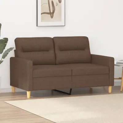 The Living Store Kavč dvosed rjav 120 cm blago - Kavč Dvosed