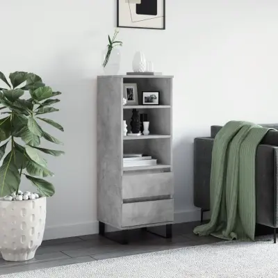 The Living Store Visoka omara betonsko siva 40x36x110 cm inženirski les - Visoka Omarica