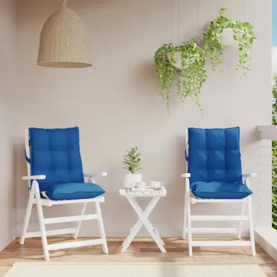 The Living Store Blazina za stol 2 kosa kraljevsko modra oxford tkanina - Blazina Za Stol Z Nizkim Naslonjalom