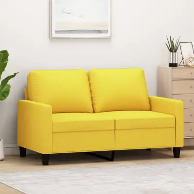 The Living Store Dvosed svetlo rumen 120 cm blago - Kavč Dvosed