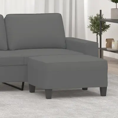 The Living Store Stolček za noge temno siv 70x55x41 cm tkanina iz mikrovlaken - Stolček Za Noge