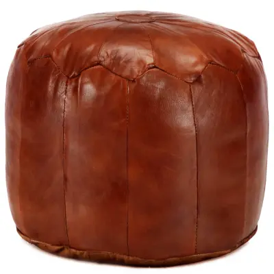The Living Store Tabure rumenorjav 40x35 cm pravo kozje usnje - Tabure