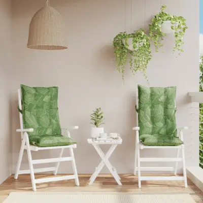 The Living Store Blazine za stole 2 kosa vzorec listov oxford tkanina - Blazina Za Stol Z Visokim Naslonjalom