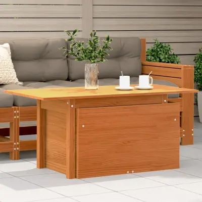 The Living Store Vrtna miza voščeno rjava 100x50x75 cm trdna borovina - Vrtna Miza