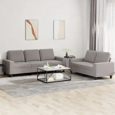 The Living Store Sedežna garnitura 2-delna taupe blago - Sedežna Garnitura