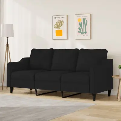 The Living Store Trosed črn 180 cm blago - Kavč Trosed