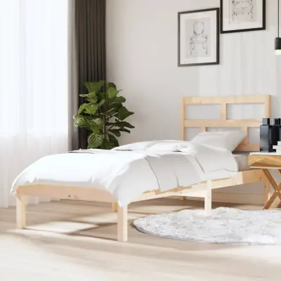 The Living Store Posteljni okvir 75x190 cm trden les - Posteljni Okvir