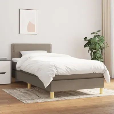 The Living Store Box spring postelja z vzmetnico taupe 80x200 cm blago - Box Spring Postelja