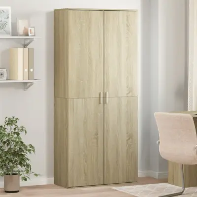 The Living Store Visoka omara sonoma hrast 80x35x180 cm inženirski les - Visoka Omarica