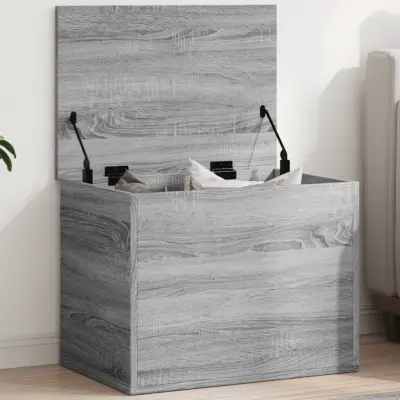 The Living Store Škatla za shranjevanje siva sonoma 60x42x46 cm inženirski les - Škatla Za Shranjevanje