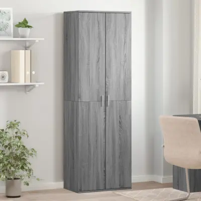 The Living Store Visoka omarica siva 60x35x180 cm sonoma inženirski les - Visoka Omarica