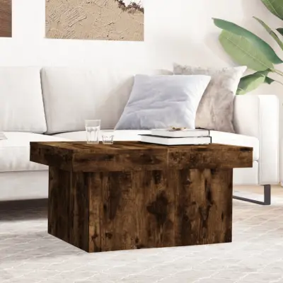 The Living Store Klubska mizica dimljeni hrast 80x55x40 cm inženirski les - Klubska Mizica