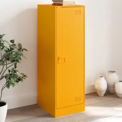The Living Store Komoda gorčično rumena 34,5x39x107 cm jeklo - Komoda