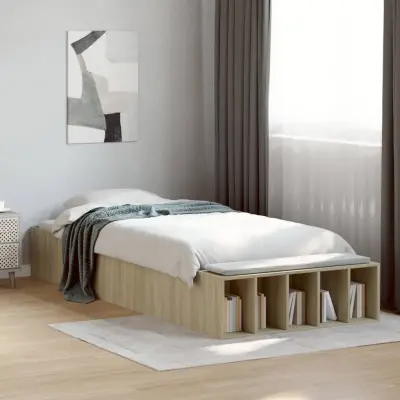 The Living Store Posteljni okvir sonoma hrast 90x190 cm inženirski les - Posteljni Okvir