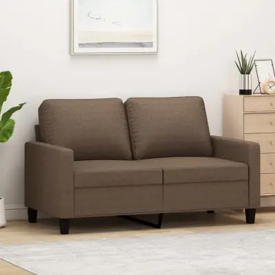 The Living Store Kavč dvosed rjav 120 cm blago - Kavč Dvosed