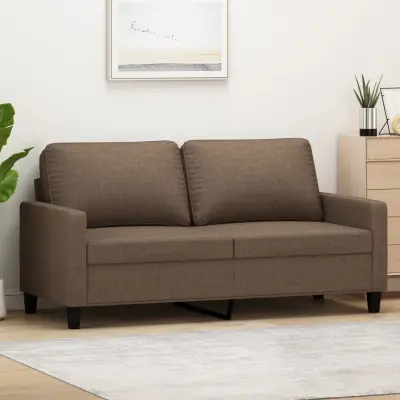 The Living Store Dvosed rjav 140 cm blago - Kavč Dvosed