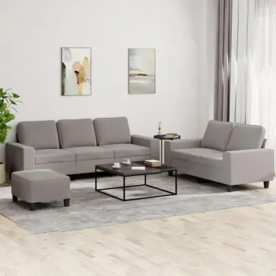 The Living Store Sedežna garnitura 3-delna taupe blago - Sedežna Garnitura