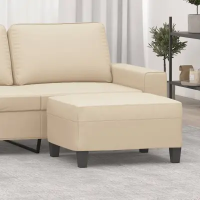 The Living Store Stolček za noge krem 70x55x41 cm tkanina iz mikrovlaken - Stolček Za Noge