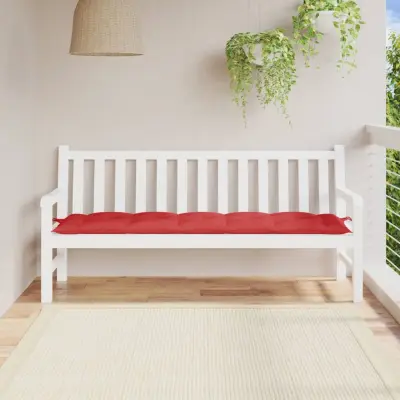The Living Store Blazina za vrtno klop rdeča 180x50x7 cm oxford tkanina - Blazina Za Vrtno Klop