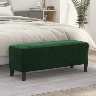 The Living Store Klop temno zelen 100x35x41 cm žamet - Klop