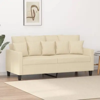 The Living Store Kavč dvosed krem 140 cm blago - Kavč Dvosed