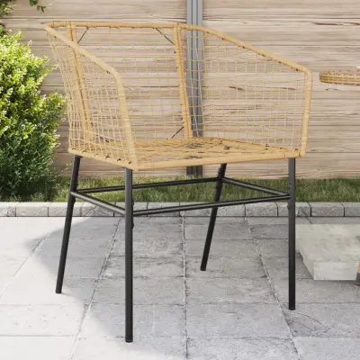 The Living Store Vrtni stol 2 kosa rjav poli ratan - Vrtni Stol