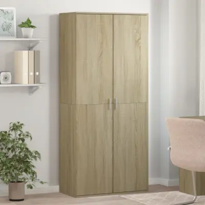 The Living Store Omara za čevlje sonoma hrast 80x39x178 cm iverna plošča - Omara Za Čevlje