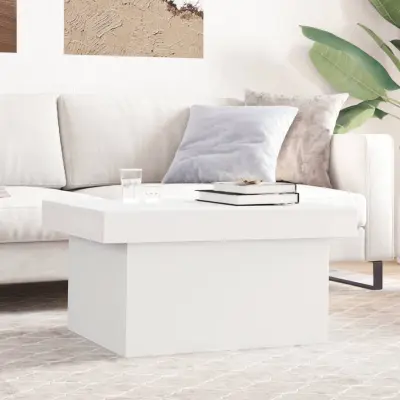 The Living Store Klubska mizica bela 80x55x40 cm inženirski les - Klubska Mizica
