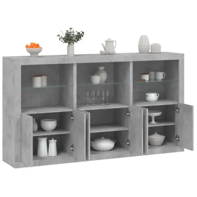 The Living Store Komoda z LED lučkami betonsko siva 181,5x37x100 cm - Komoda