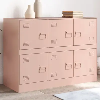 The Living Store Komoda roza 99x39x73 cm jeklo - Komoda
