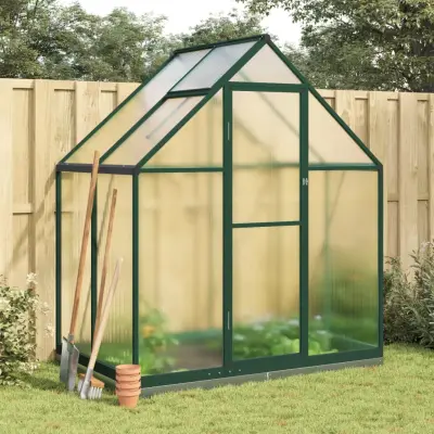 The Living Store Rastlinjak z okvirjem zelen 169x114x202 cm aluminij - Rastlinjak