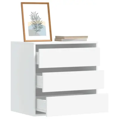 The Living Store Kotni predalnik bel 60x41x58 cm inženirski les - Predalnik