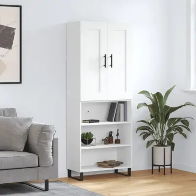 The Living Store Visoka omara bela 69,5x34x180 cm inženirski les - Visoka Omarica