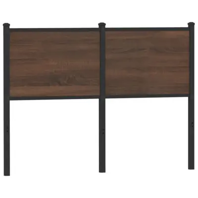 The Living Store Posteljno vzglavje rjavi hrast 120 cm inženirski les in jeklo - Vzglavje
