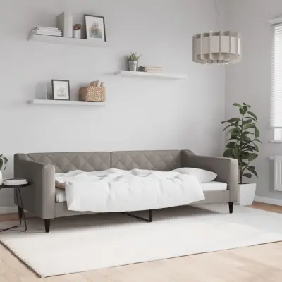 The Living Store Raztegljiva postelja taupe 90x200 cm blago - Raztegljiv Kavč
