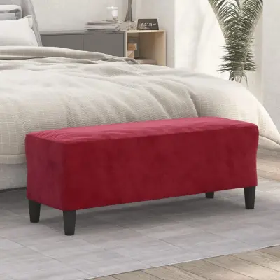 The Living Store Klop vinsko rdeča 100x35x41 cm žamet - Klop