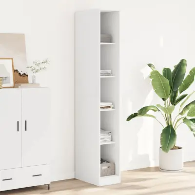 The Living Store Garderobna omara bela 30x50x200 cm inženirski les - Garderobna Omara